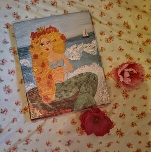 🎨 Listen Closely To Her Tale 🐚Copy of original acrylic painted artwork